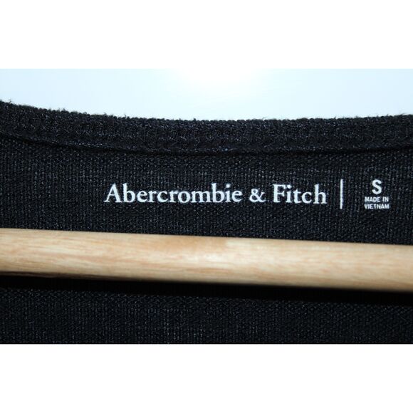 Womens Abercrombie & Fitch Black Long Sleeve V-Neck Bodysuit Sweater Top Size S - Picture 3 of 5